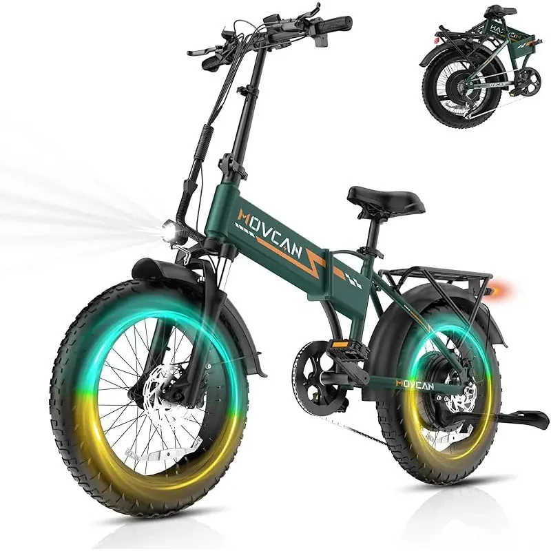 Q20 Folding Electric Bike, 52V 15.6Ah Removable Concealed Battery 20” Fat Tire Dirt Bike,1500W Motor 30 MPH Top Speed E Bikes, 2