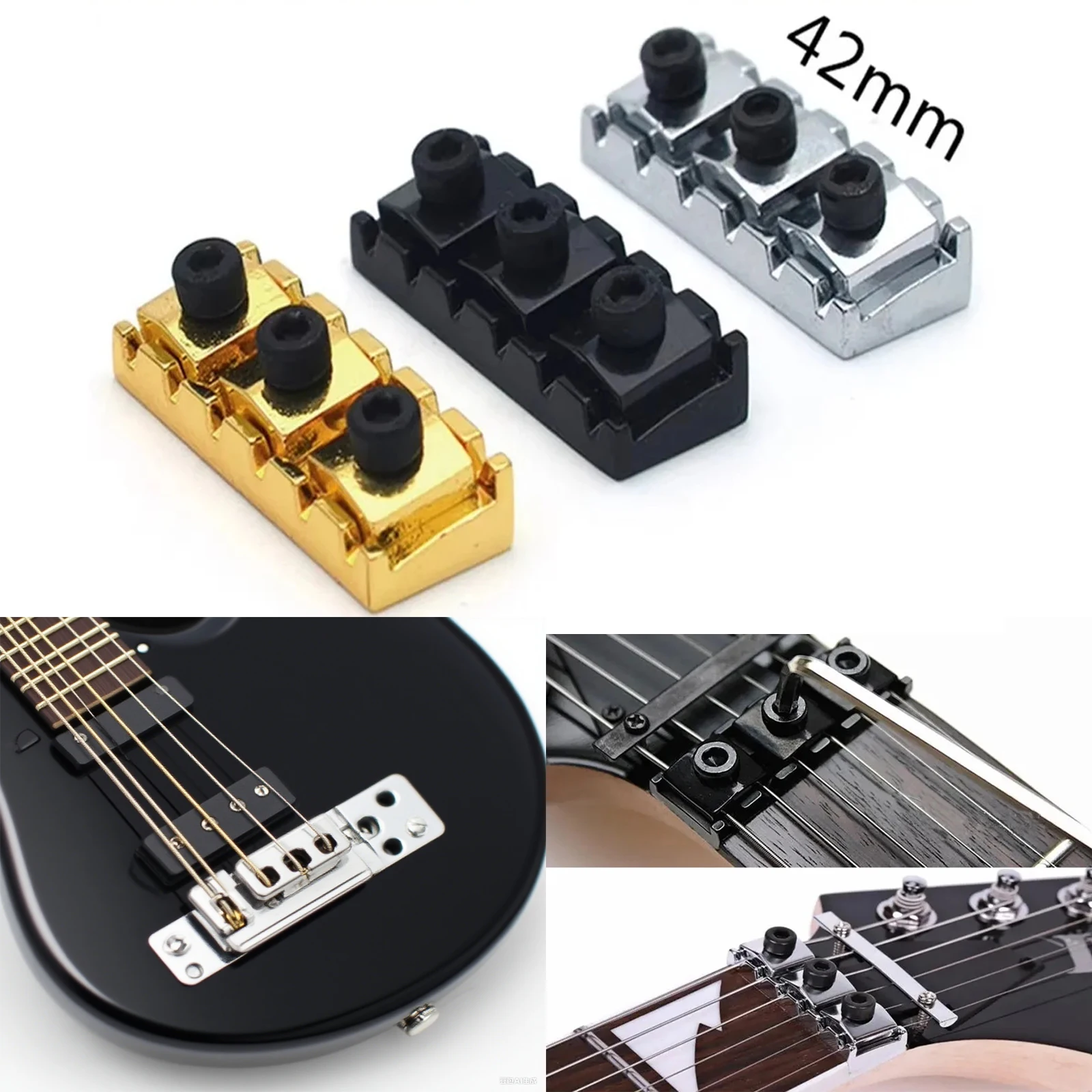 42mm Electric Guitar String Locking Nut String Lock Replacement For Floyd Rose Tremolo Bridge Metal Electric Guitar Parts