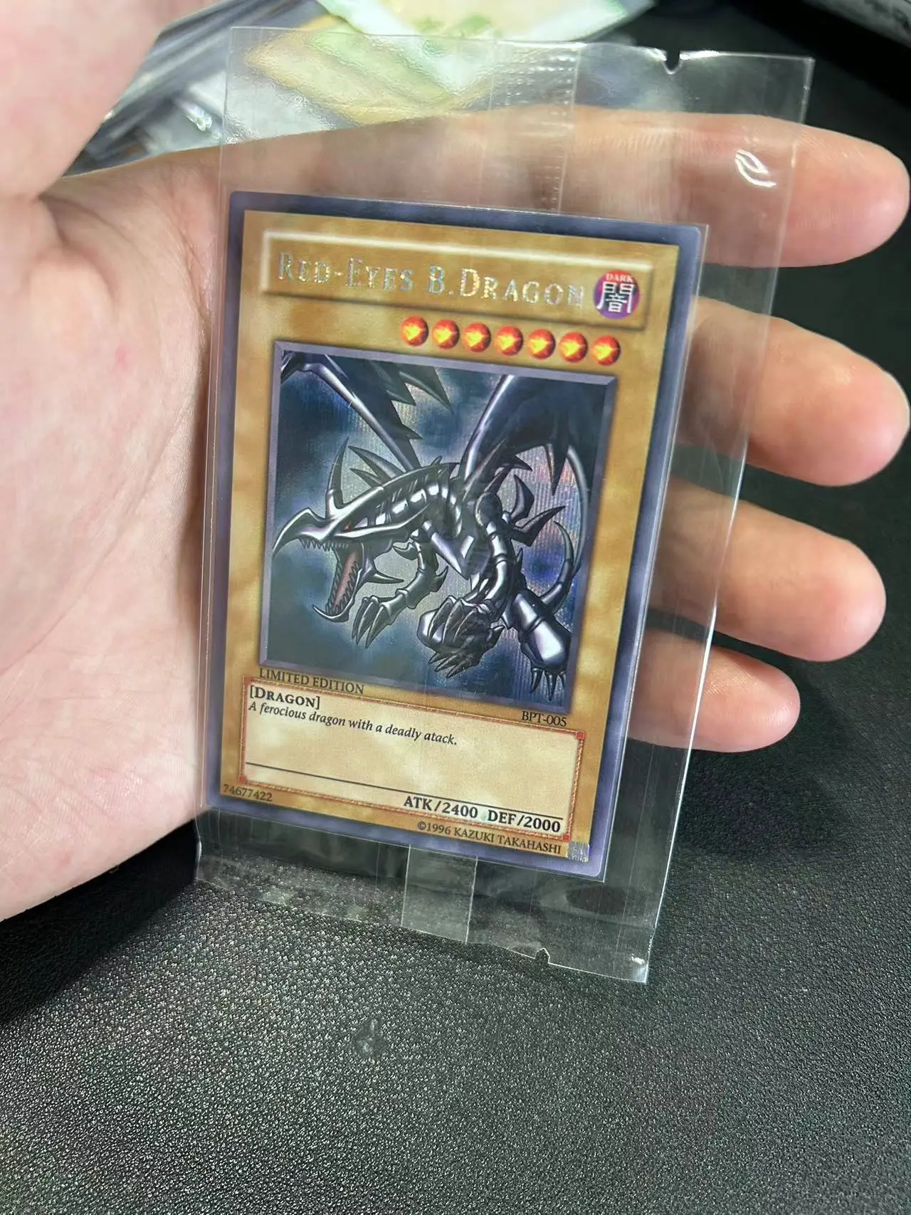 Yu Gi Oh Secret Rare/SER TCG Red-Eyes Black Metal Dragon(BPT-005) Board Game English Collection customize Card (Not Original)