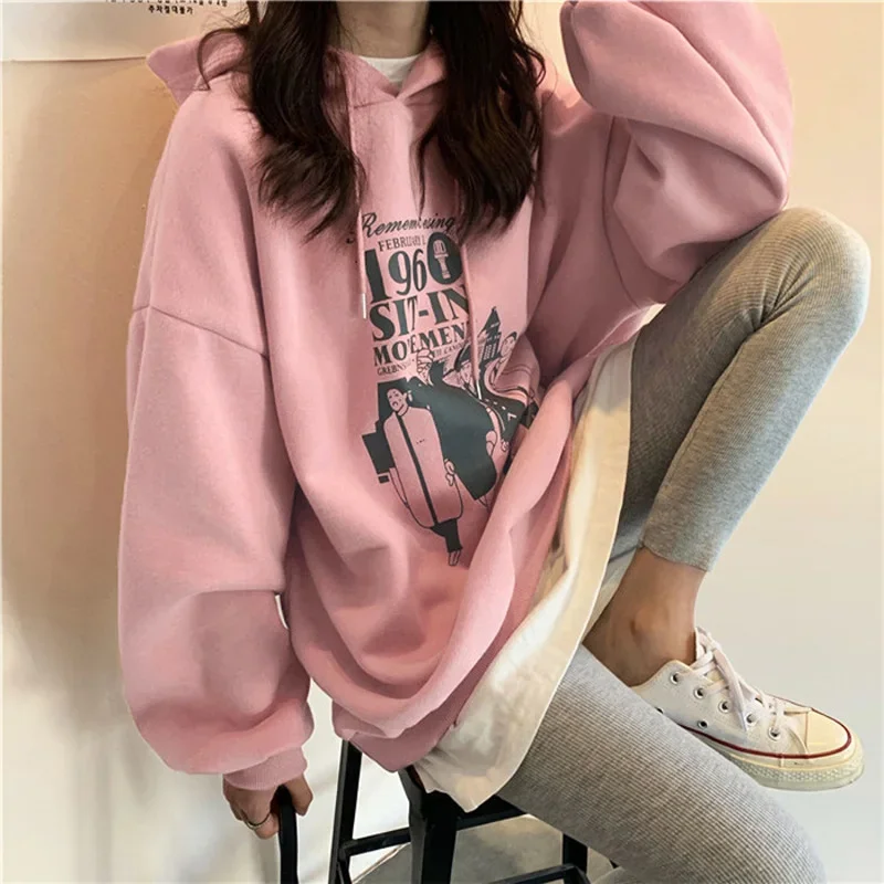 

2024 Spring Hooded Sweatshirts Loose Women's Pullover Korean Long Sleeve women's clothing Hoodies Student Coat Woman Top Jackets