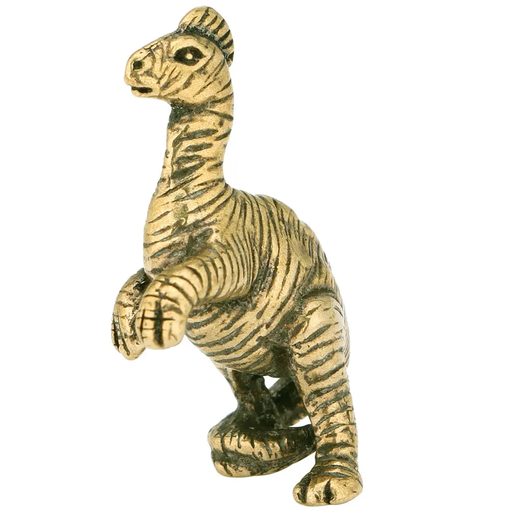 

Exquisite Brass Dinosaur Craft Style Desktop Decor Vintage Mini Statue Office Home Ornament Smooth Metal Gift Lovers