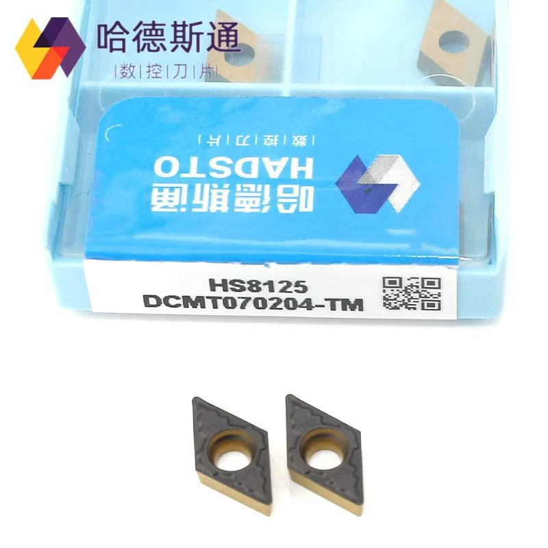 Hadsto 100% Original Dcmt 070204 -Tm Dcmt 070208 -Tm Hs8125 Lathe Turning Carbide Cnc Blade Processing Steel Part Hole Blade