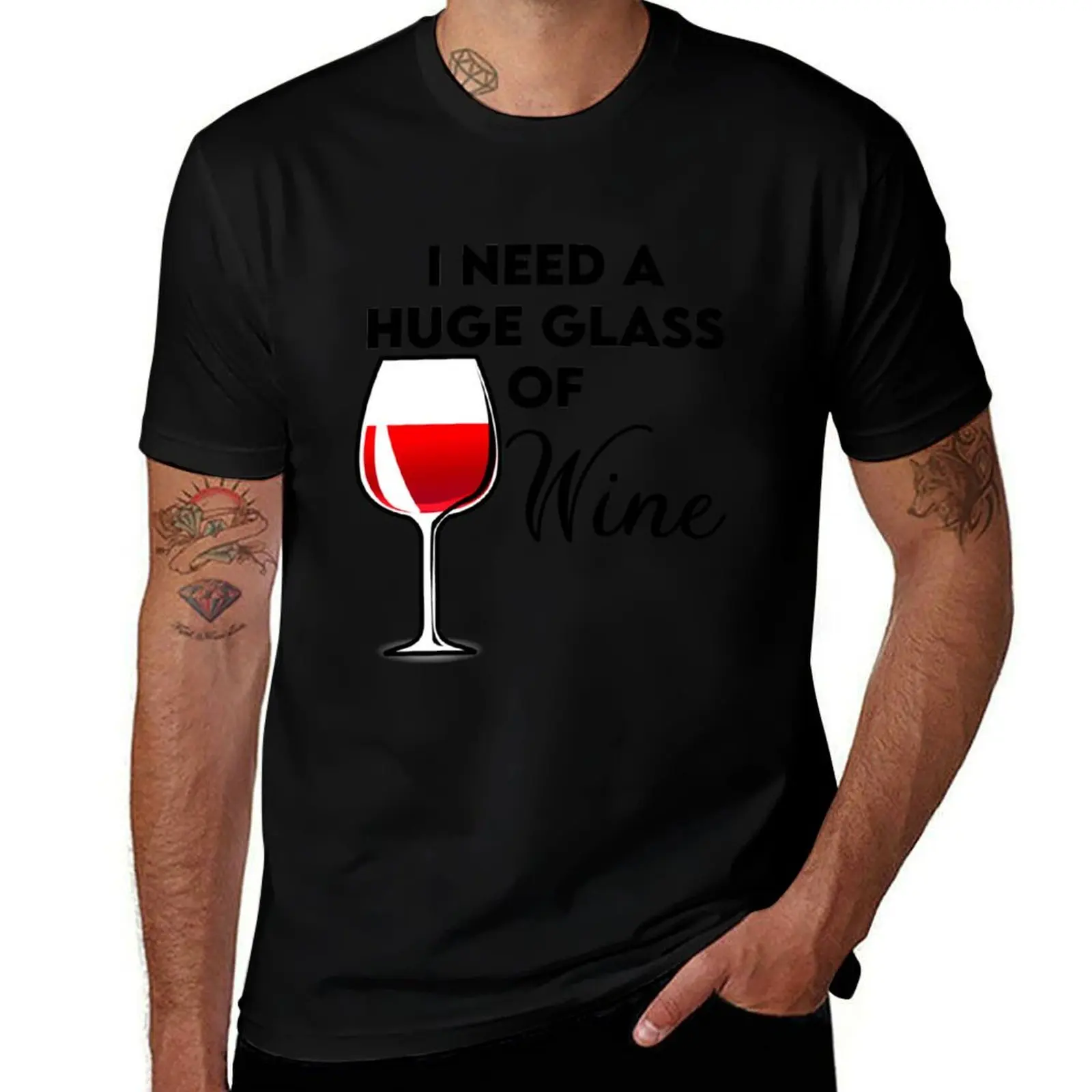 

Футболка I Need A Huge Glass Of Wine, футболки с рисунком, эстетичная одежда, одежда в стиле аниме, винтажная футболка для мужчин