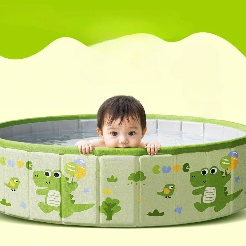 حمام سباحة JIABINFU غير قابل للنفخ، حمام سباحة كبير دائري داخلي وخارجي للأطفال، لوح دعم بأربعة جوانب