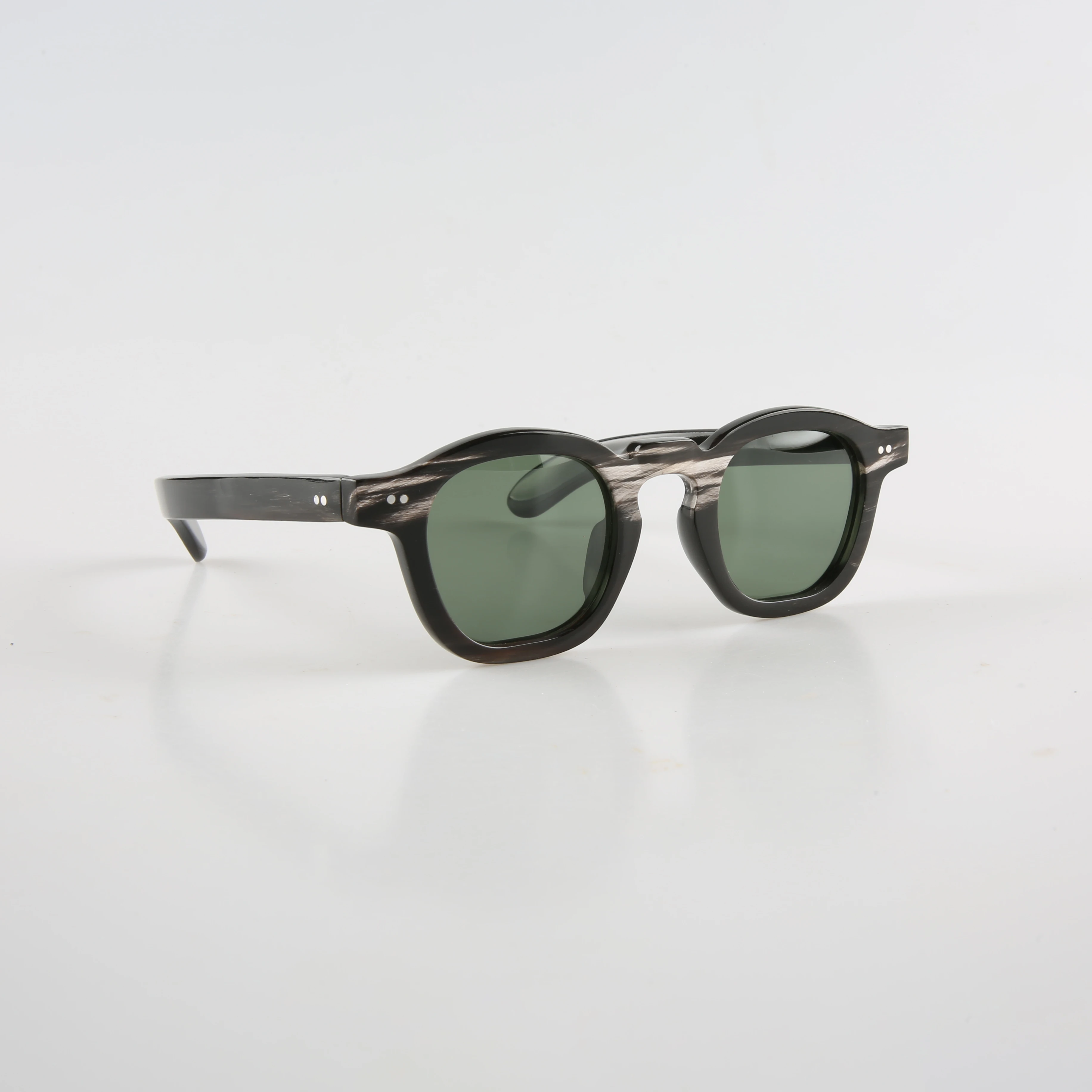 Women Sunglasses Men Unique Square Vintage Retro Polarized Handmade Buffalo Horn Stripes Man Sunglass Fashion Classic Glasses