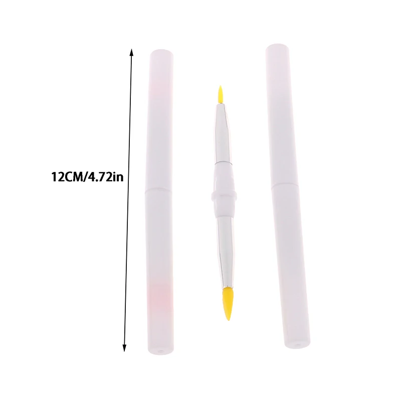 Double Headed Silicone Brush With Cover Lip Brush And Detail Brush Lip Balm Lipstick Lipgloss Applicator Eyeliner Eyebrow Brush