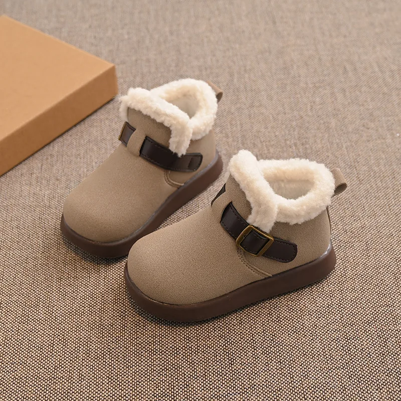 2025 Winter New Girl Shoe Versatile Children Shoe Anti Slip Princess Short Boot Velvet Warmth Kid Winter Boot Casual Cotton Boot