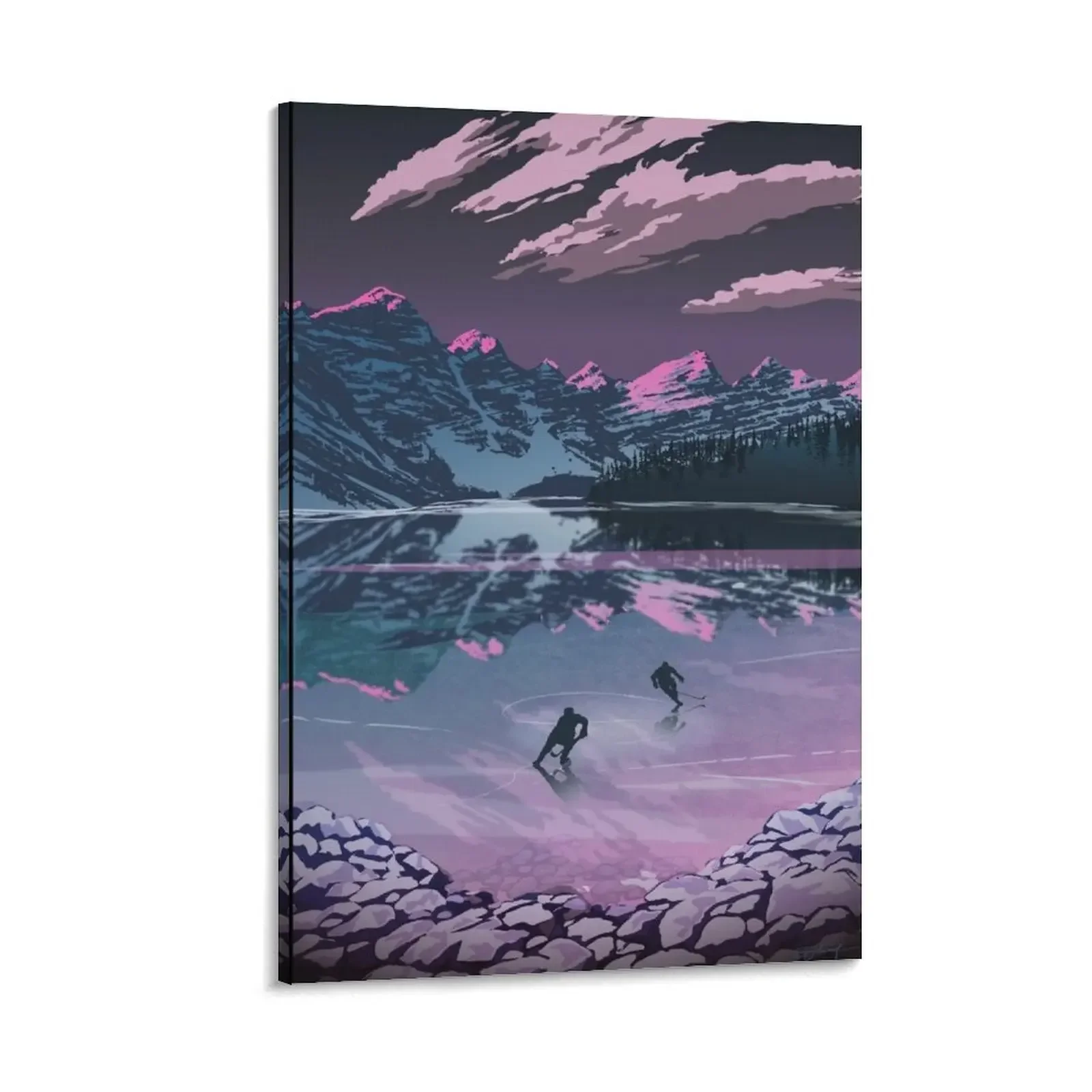 

Scenic sunset hockey Canvas Painting vintage home decor Bedroom deco Home decoration