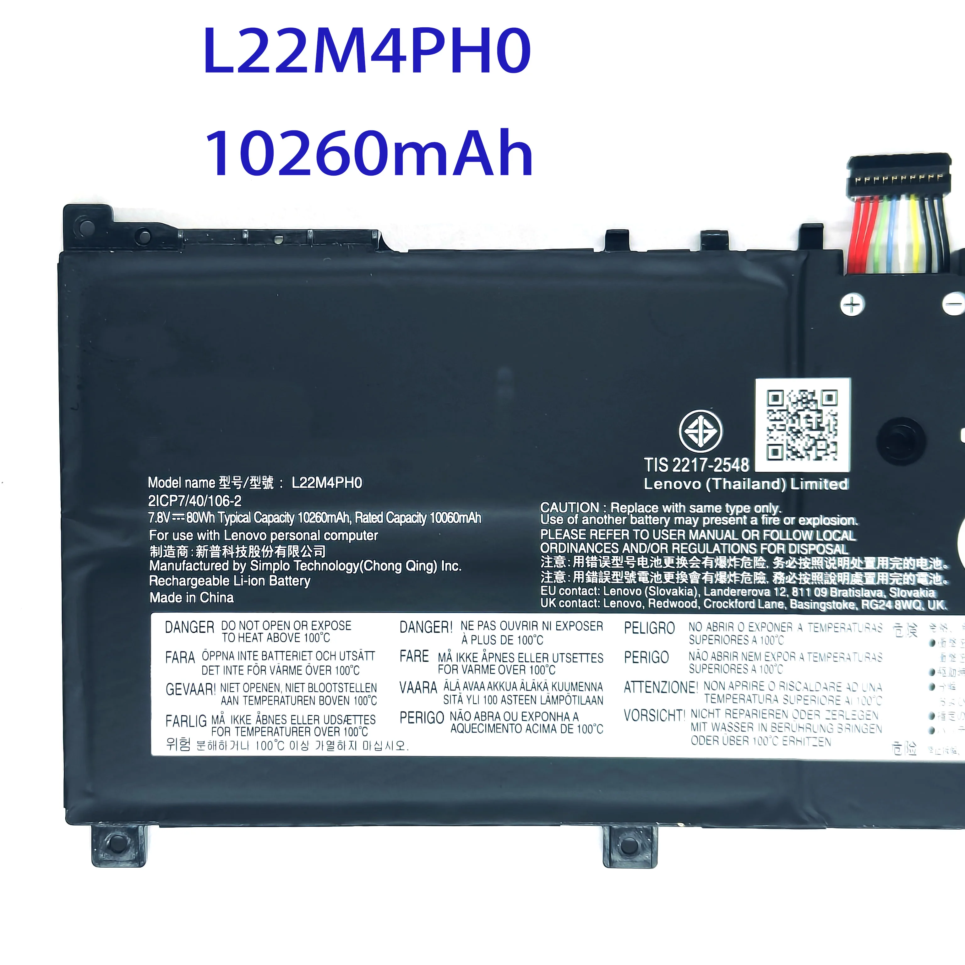 New Marvenho 80wh 7.8V 10260mah  L22M4PH0 L22B4PH0  L22C4PH0 Laptop Battery For Lenovo Yoga Book 9 13IRU8 13IMU9  series