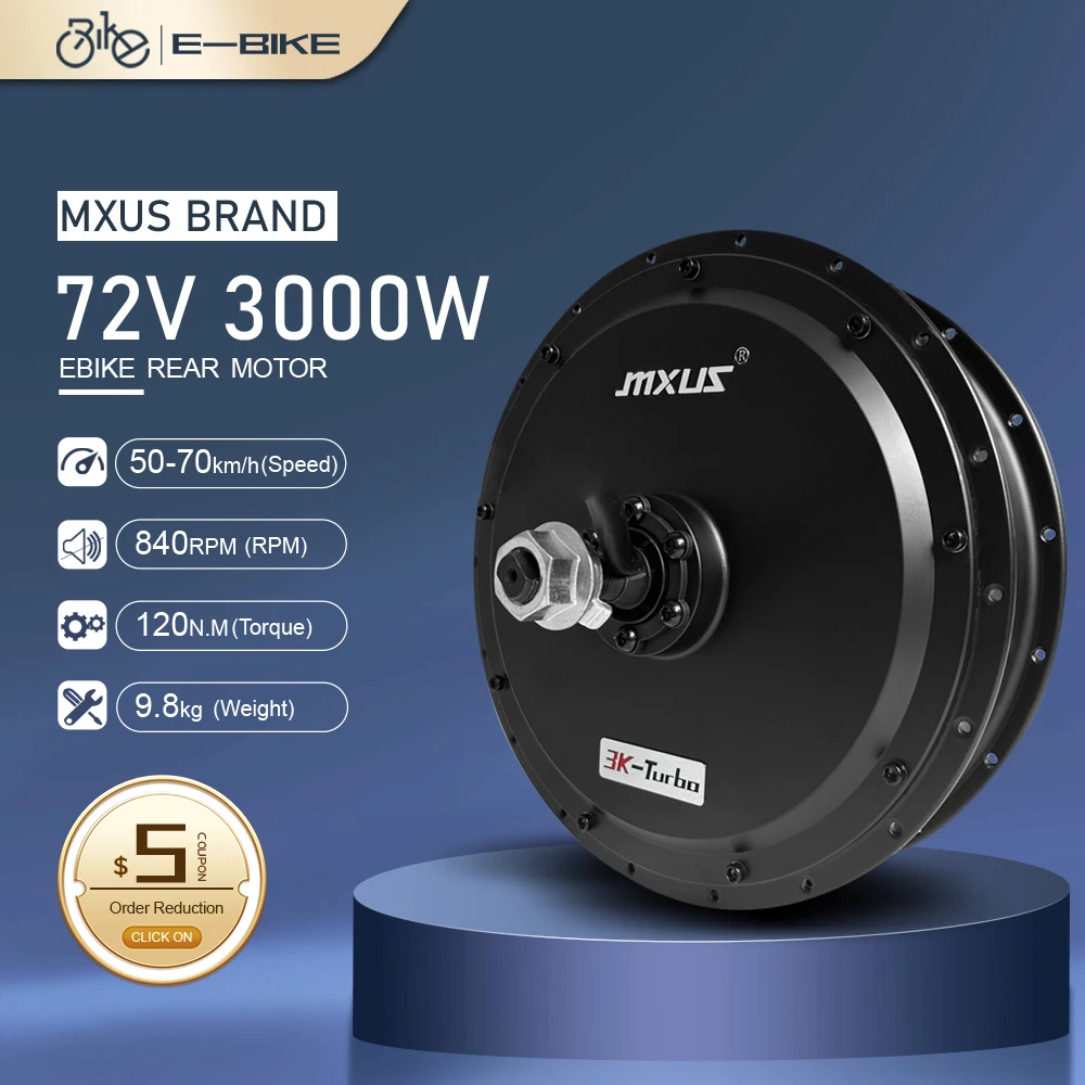 MXUS Brand 72V3000W Hub Motor XF3K Ebike Brushless Non-gear Hub Motor for Electric Bicycle Controller Kit