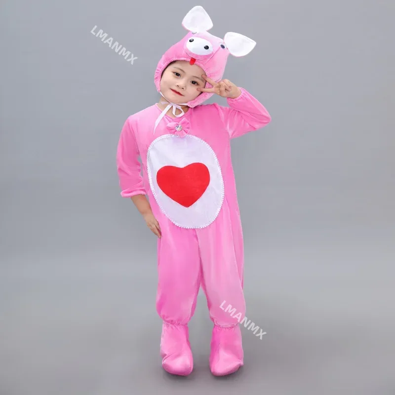 Pigs Animal Costume Kids Girl Pink Piggy Fancy Dress Pigs Child Costume Halloween Cosplay Party Costume Kids Stage Performance