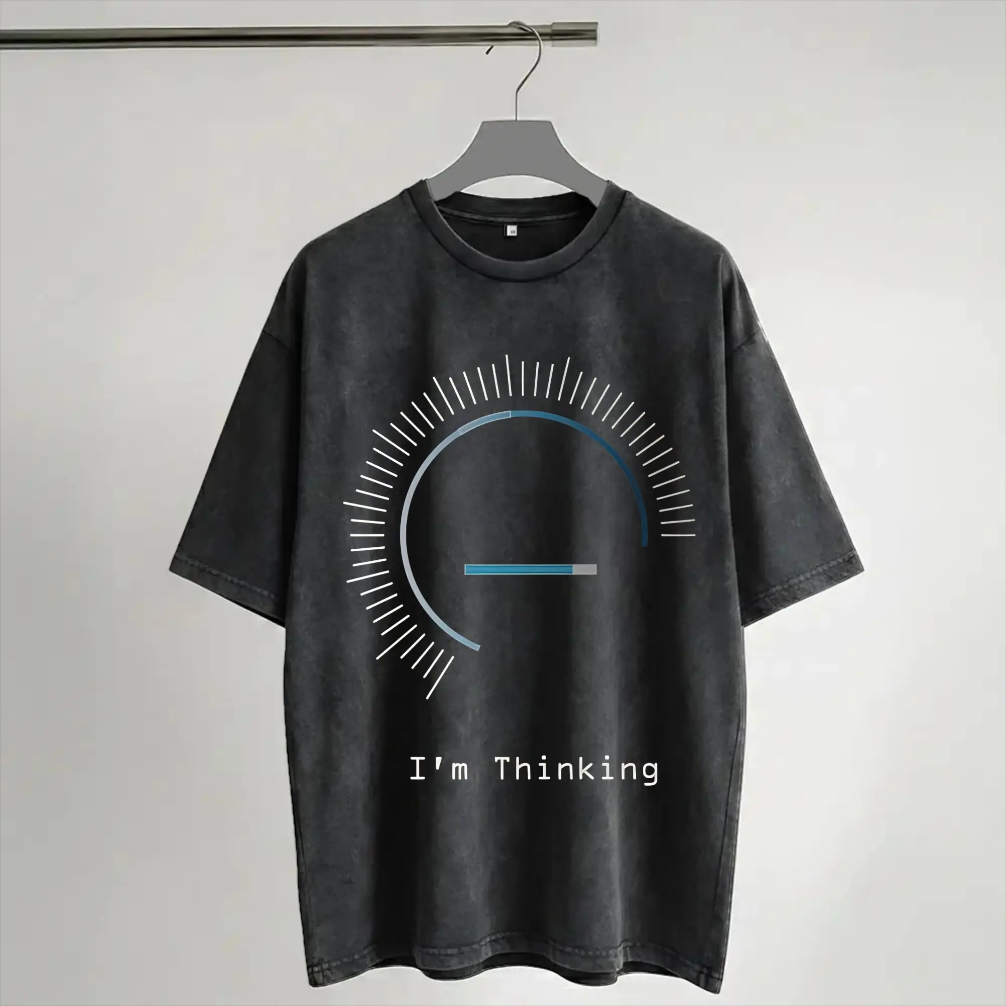 Harajuku Washed Shirts I Am Thinking Fun Design  Outfit Retro T Shirt Oversize  Streetwear Short Sleeve Printed Tee Shirt