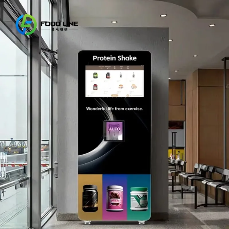 Customized size Automatic gym uses remote control touchscreen protein shake energy cold drink