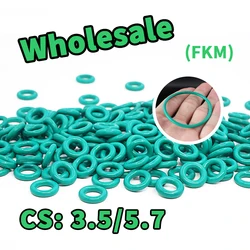 O-ring thickness 3.5/5.7mm wholesale Sealing element link FKM Green fluororubber gasket seal ring rubber elastic Free Shipping