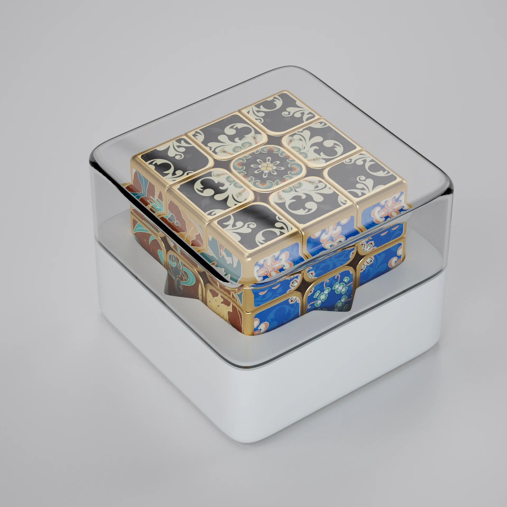 Nuevo Cubo de Mahjong de oro galvanizado 3x3 Cubo magnético rompecabezas 3x3x3 Cubo mágico 3x3x3 profesional