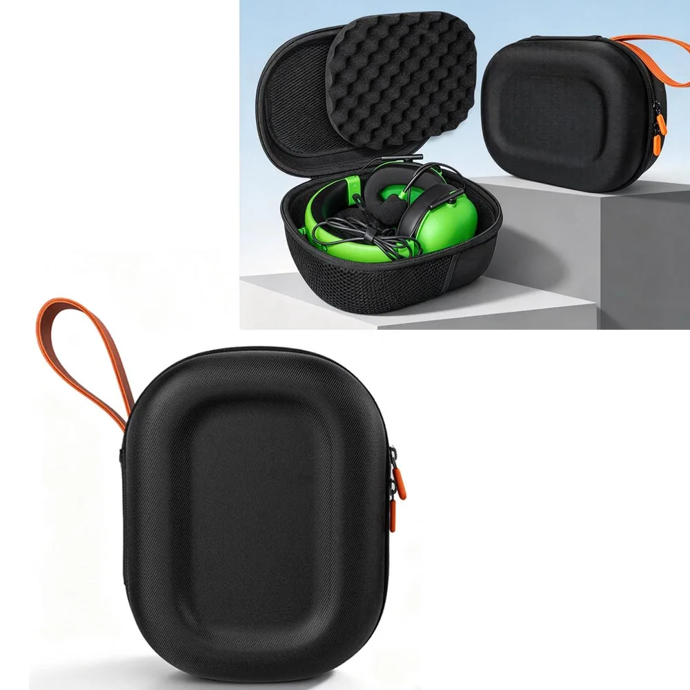 for Razer BlackShark V2 Hard Shell Carrying Case Gaming Headset Shockproof Water-Resistant Portable Storage Bag Black