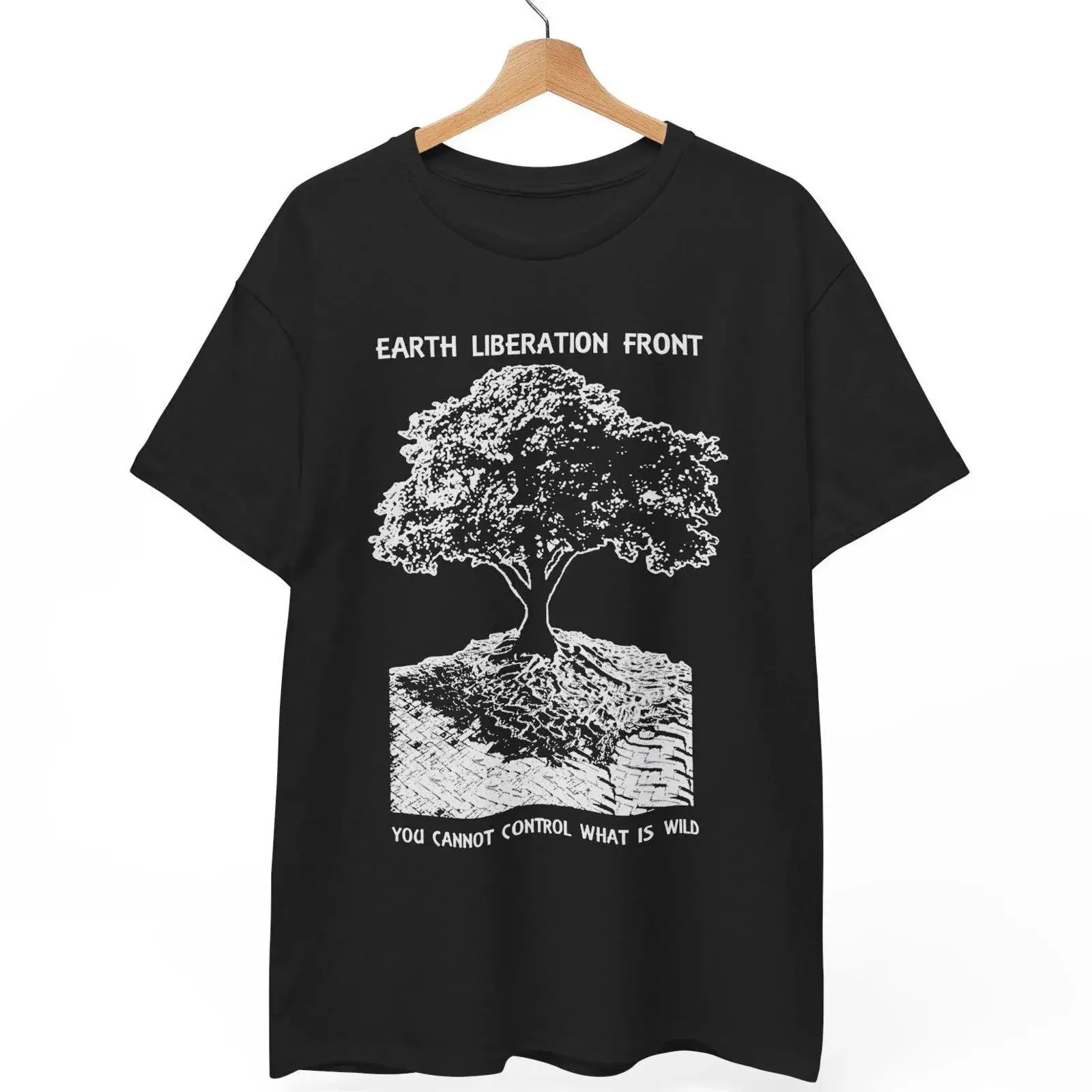 T-shirt Earth Liberation Front, vêtements d'activiste écologique anarchiste, style vintage, légèrement délavé, pour un usage quotidien