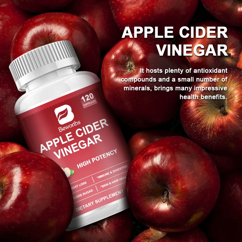 Beworths Apple Cider Vinegar Capsules for Women & Men Slimming Detox Weight Management Burning Fat Digestion Health