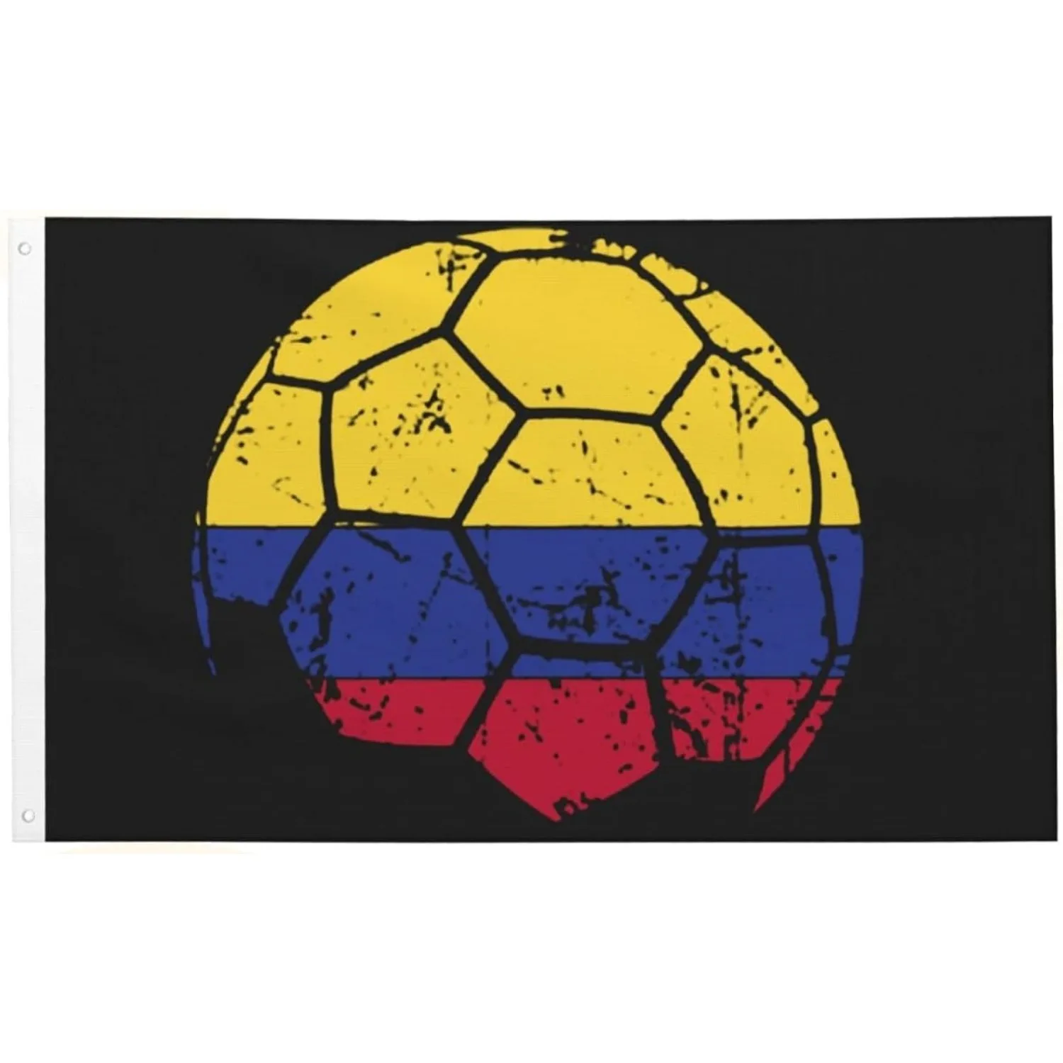 Distressed Colombian Flag Soccer Ball Outdoor Indoor Polyester Flag Decoration
