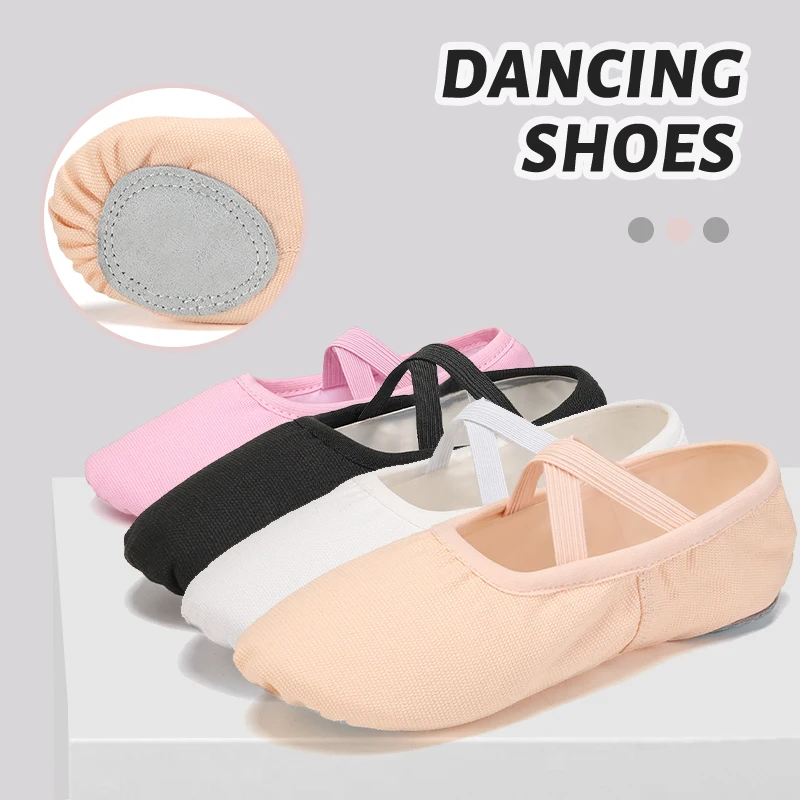 Zapatillas de Ballet para Mujer, Zapatillas de Danza para Niñas, Suela Partida, Gimnasia, Yoga, Danza, Lona, Niños, Adultos, Bailarinas