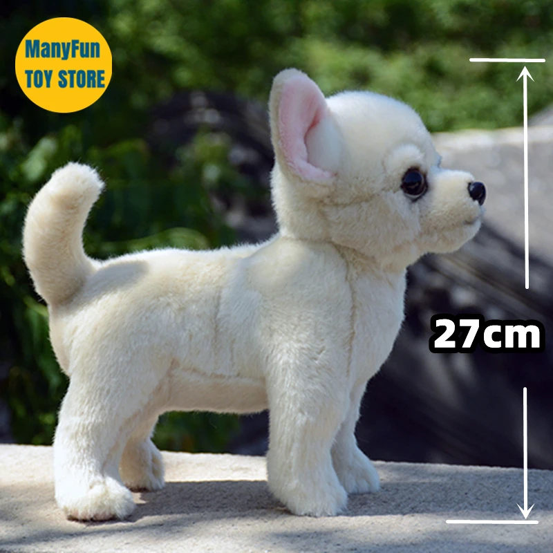 Realistic Chihuahua Dog High Fidelity Cute Plushie Dog Plush Toys Lifelike Animals Simulation Stuffed Doll Kawai Toy Kid Gifts