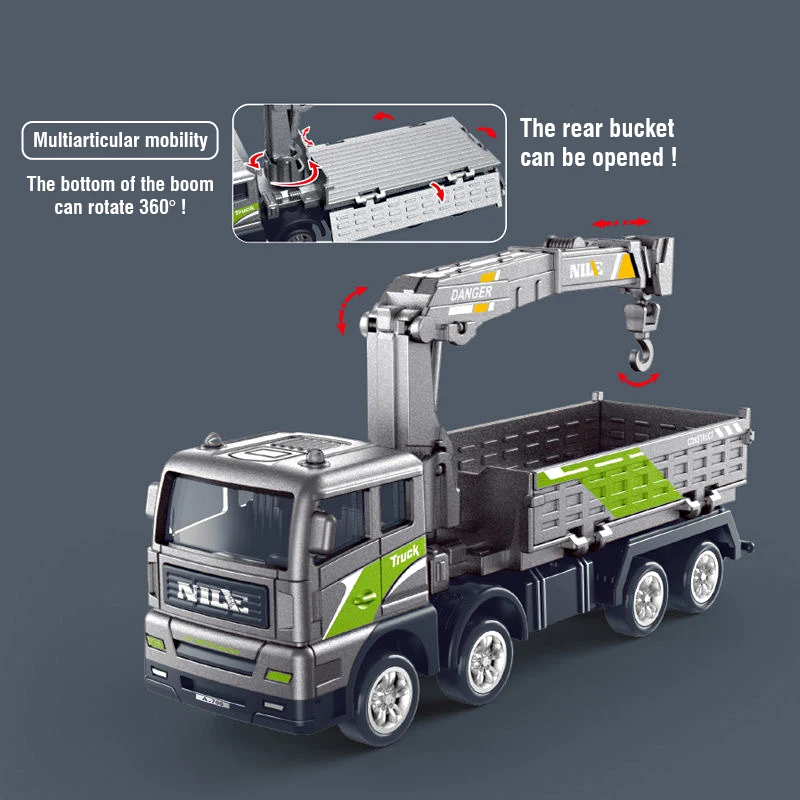 Alloy Diecast Simulation Engineering Car Model Truck Toys Crane Bulldozer Excavator Forklift Vehicles Educational Boys for Boys