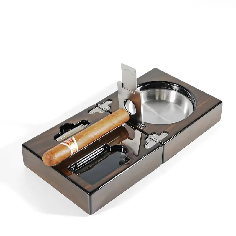 

Wooden Cigar Accessory Set Gift Set Box Set Humidifier Wooden Gift Box Cigar Cutter Ashtray Accessory Box