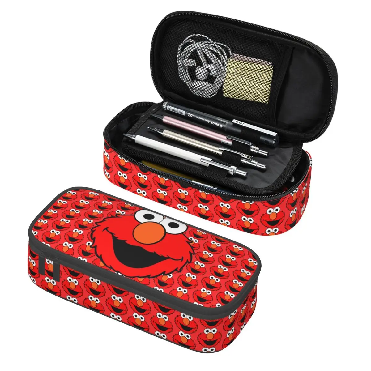 Custom Sesame Streeted Elmo Cookie Monster Pencil Case for Funny Characters Large Capacity Pen Box Bag School Supplies