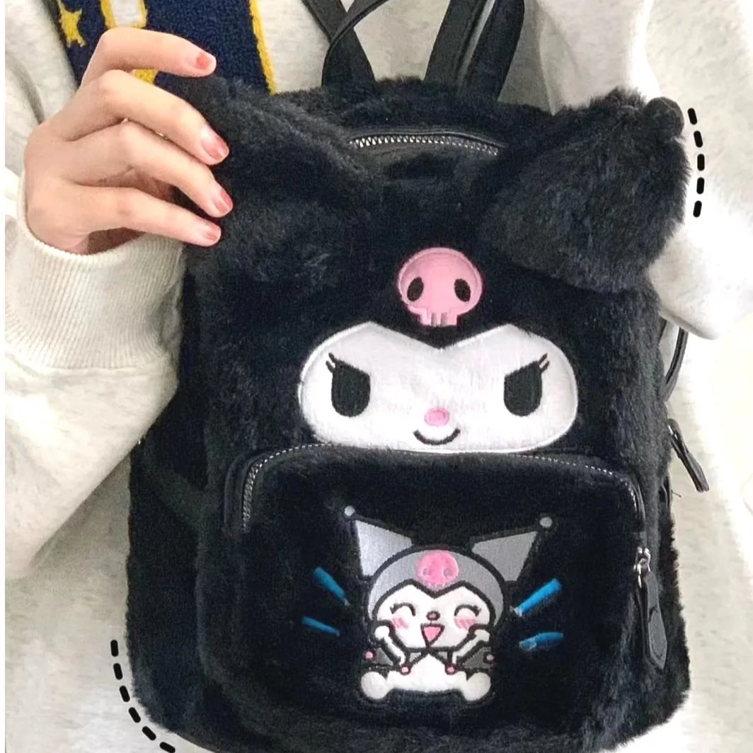 [Hot-Sale] Hello Kitty Plush Backpack Cartoon Fashion 3D Mini Women\'s Backpack Large Capacity Toy Cute Schoolbag High Quality