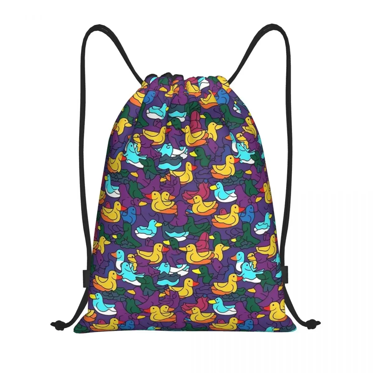 

Индивидуальная Яркая сумка на шнурке в виде уток для женщин и мужчин, легкий мультяшный спортивный рюкзак для хранения в тренажерном зале