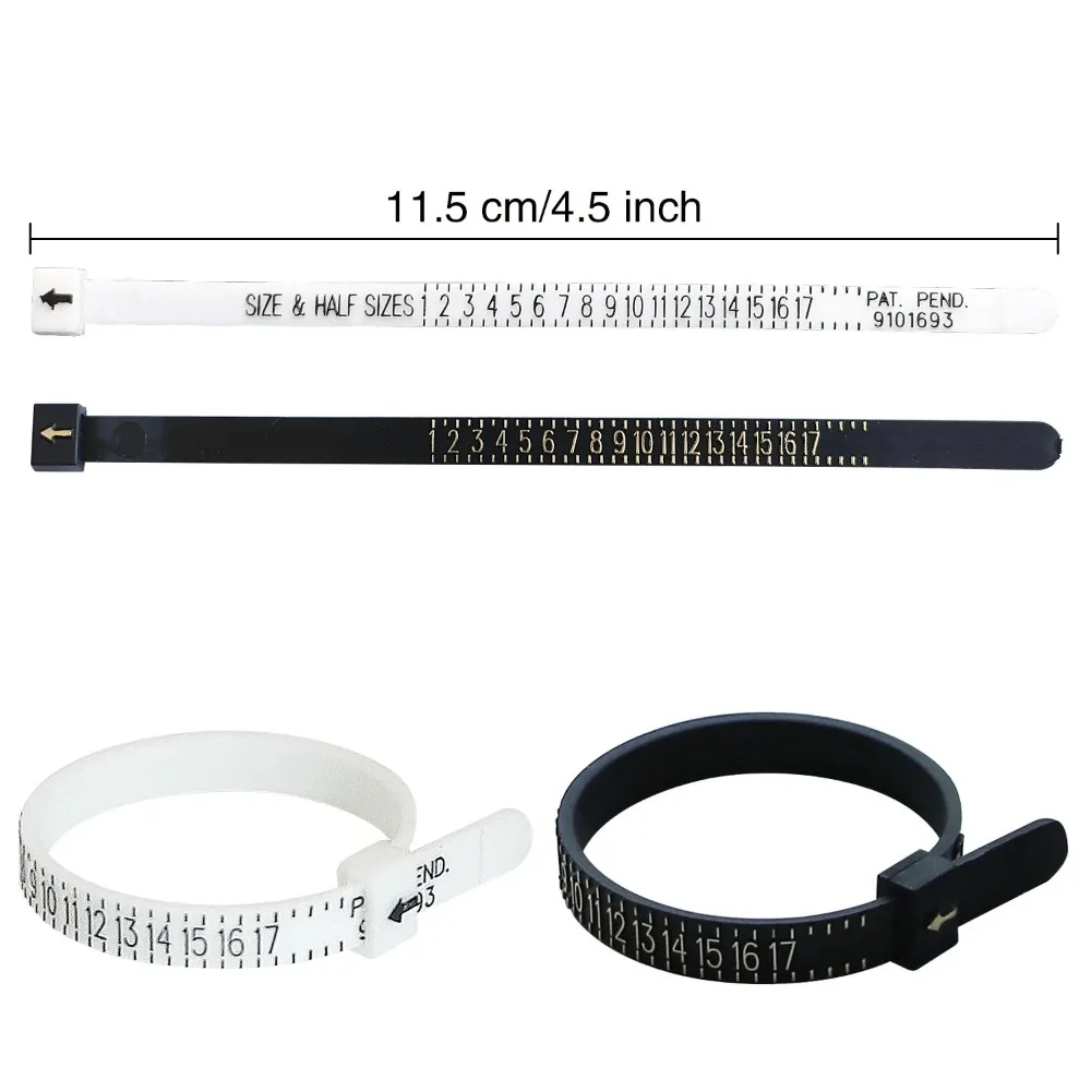 US/UK/EU/HK/JP Ring Sizer Finger Gauge Measuring Tool Plastic Ruler Scale for Jewelry Craft Sizing Supplies