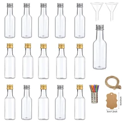 5pcs Mini Liquor Bottles Plastic Small Shot Bottles Empty Mini Alcohol Bottles  Party Favors Weddings Silver/ Gold Caps