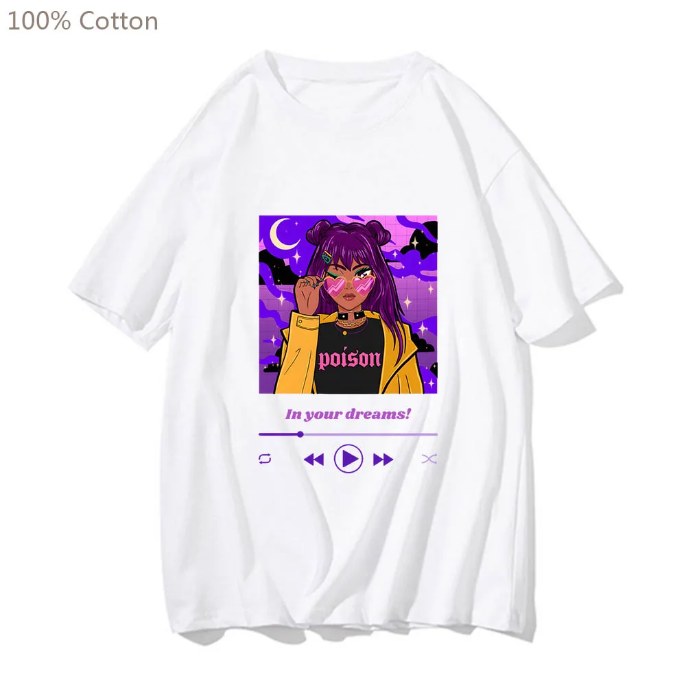 Aesthetic Playlist Girl Hip Hop Funko Pop Anime T-shirts Harajuku Manga Tshirt 100% Cotton Tee-shirt Cartoon Men/women T-shirt