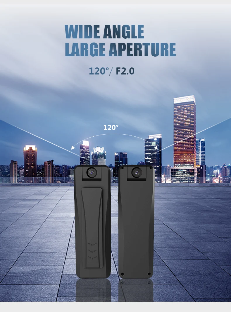 Obrotowy korpus obiektywu, noszony na ciele, mini rejestrator wideo i dźwięku 1080p, z funkcją bezpieczeństwa.