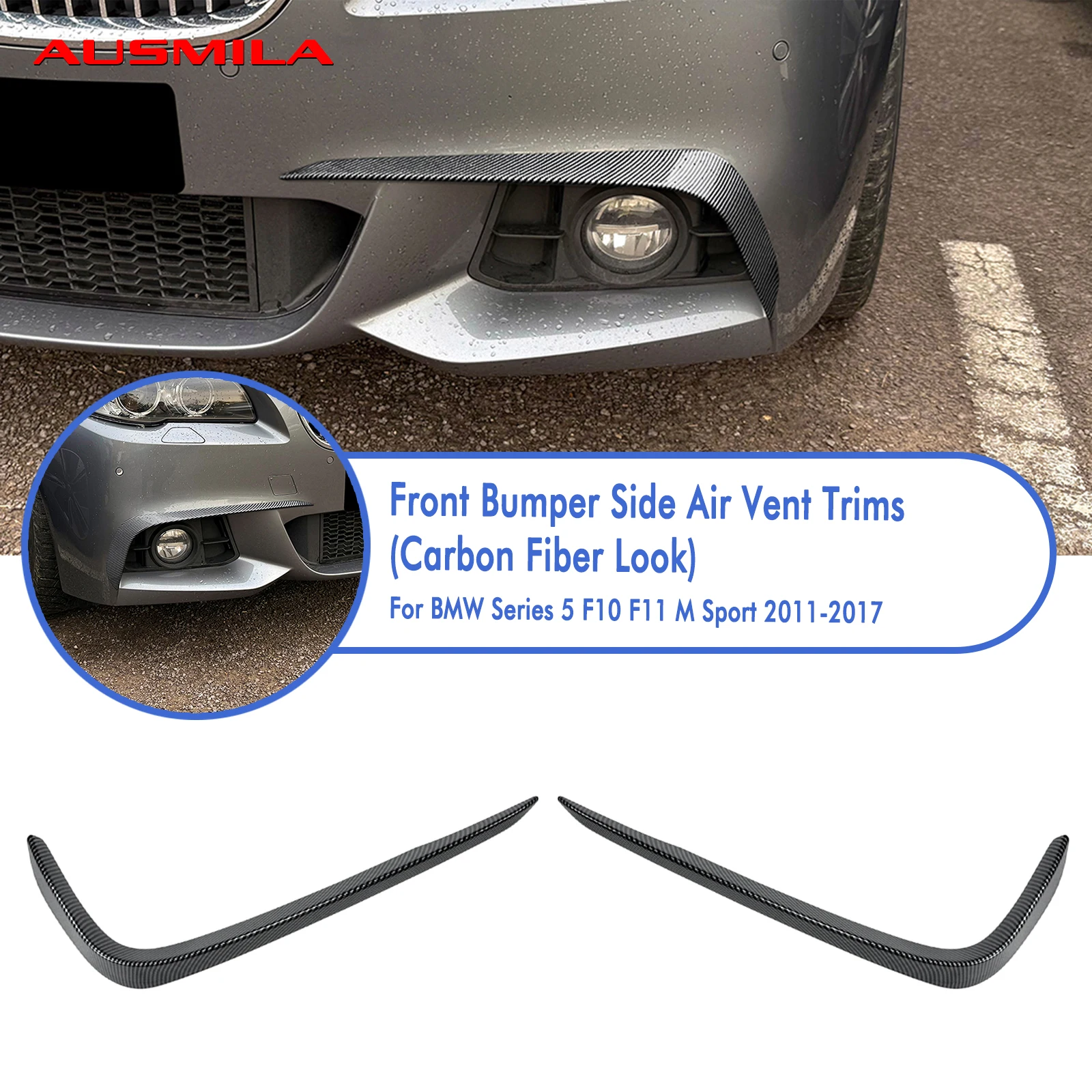 

2 шт. передний бампер автомобиля, боковой спойлер Canard, нижняя накладка сплиттера для BMW 5 серии F10 F11 M Sport 2011-2017