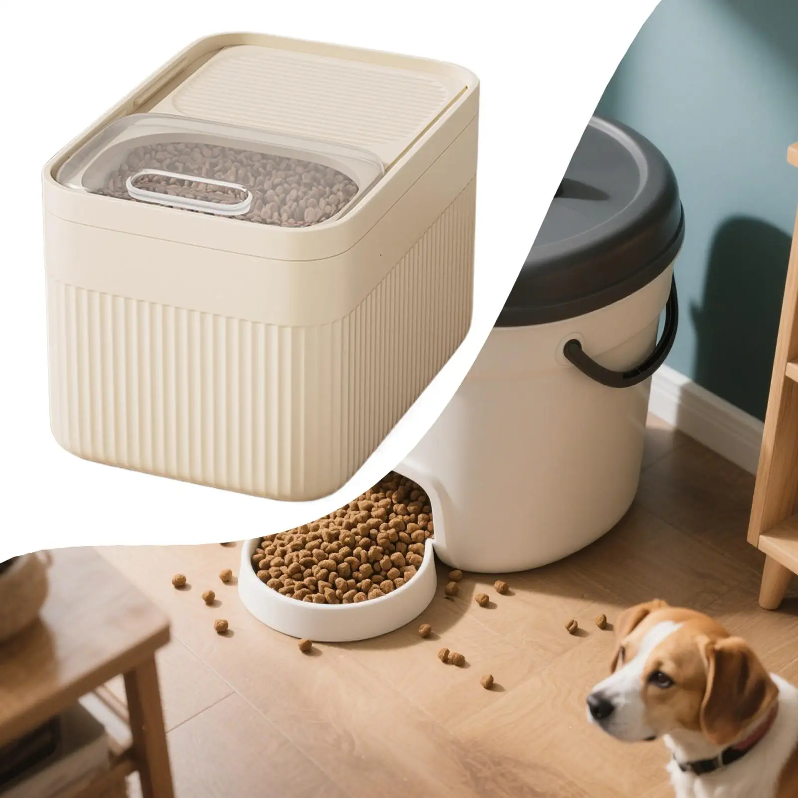 Pet Food Storage 10l Animal Food Storage Containers Feeding Station Pet Supplies for Rice Flour Grain Beans Treat Bird Cereal