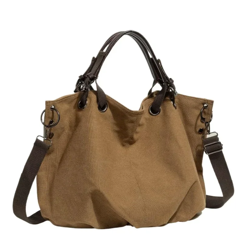 Nova sacola de lona de grande capacidade para mulheres versátil ombro e mão transportar durável e elegante design bolsa tote feminina