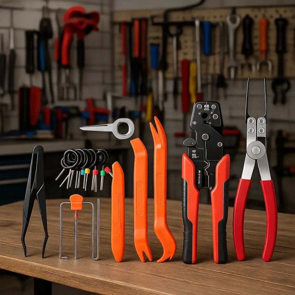 

Comprehensive 988 Piece Automotive Electrical Terminal Kit with Crimp Tool Relay Fuse Remover and Disassembly Tool