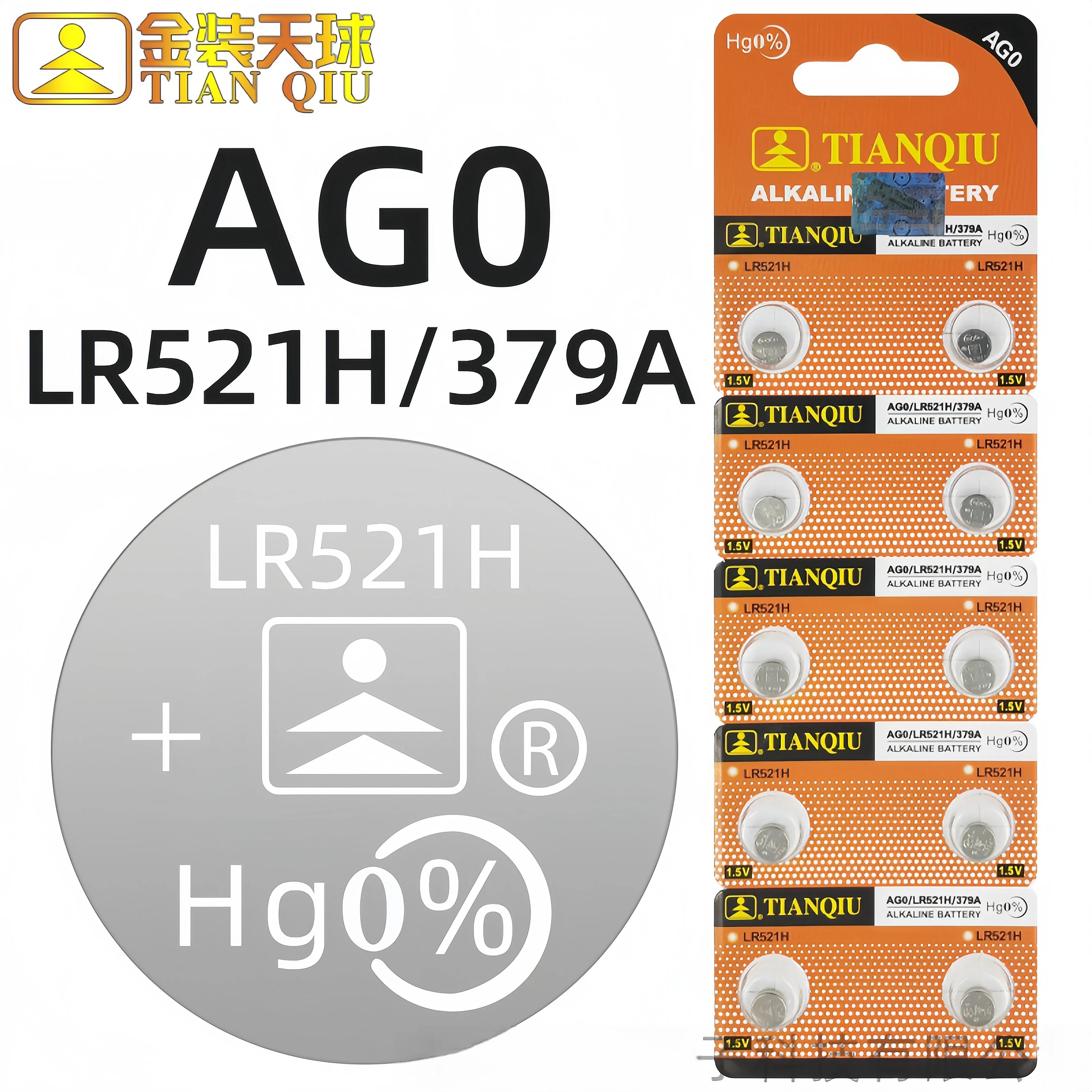 

TIANQIU 2-50PCS AG0 battery LR521 Button Batteries SR521SW 379A 379 179 D379 SR63 1.5V Alkaline Coin Cell Watch Battery for Toy