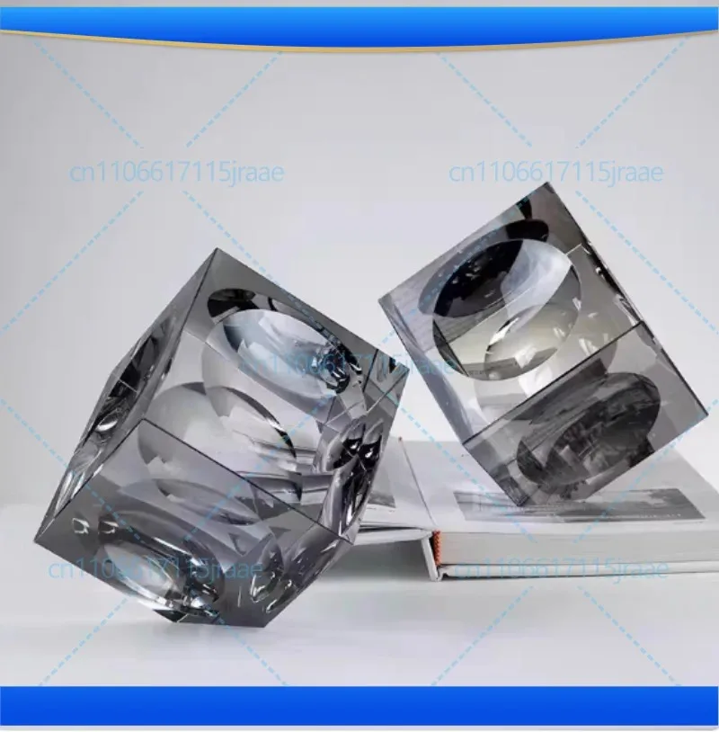 Transparent Geometry Cube Crystal Statue Desk Decoration Ornaments Creative Crystal Square Block Sculpture Room Aesthetics Decor