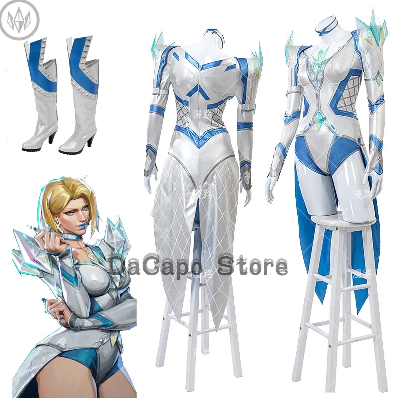

Marv Rivals White Cosplay Queen Emma Grace Frost Hero Bodysuit Women Fancy HQ Sexy Roleplay Game Event Halloween Roleplay Cos