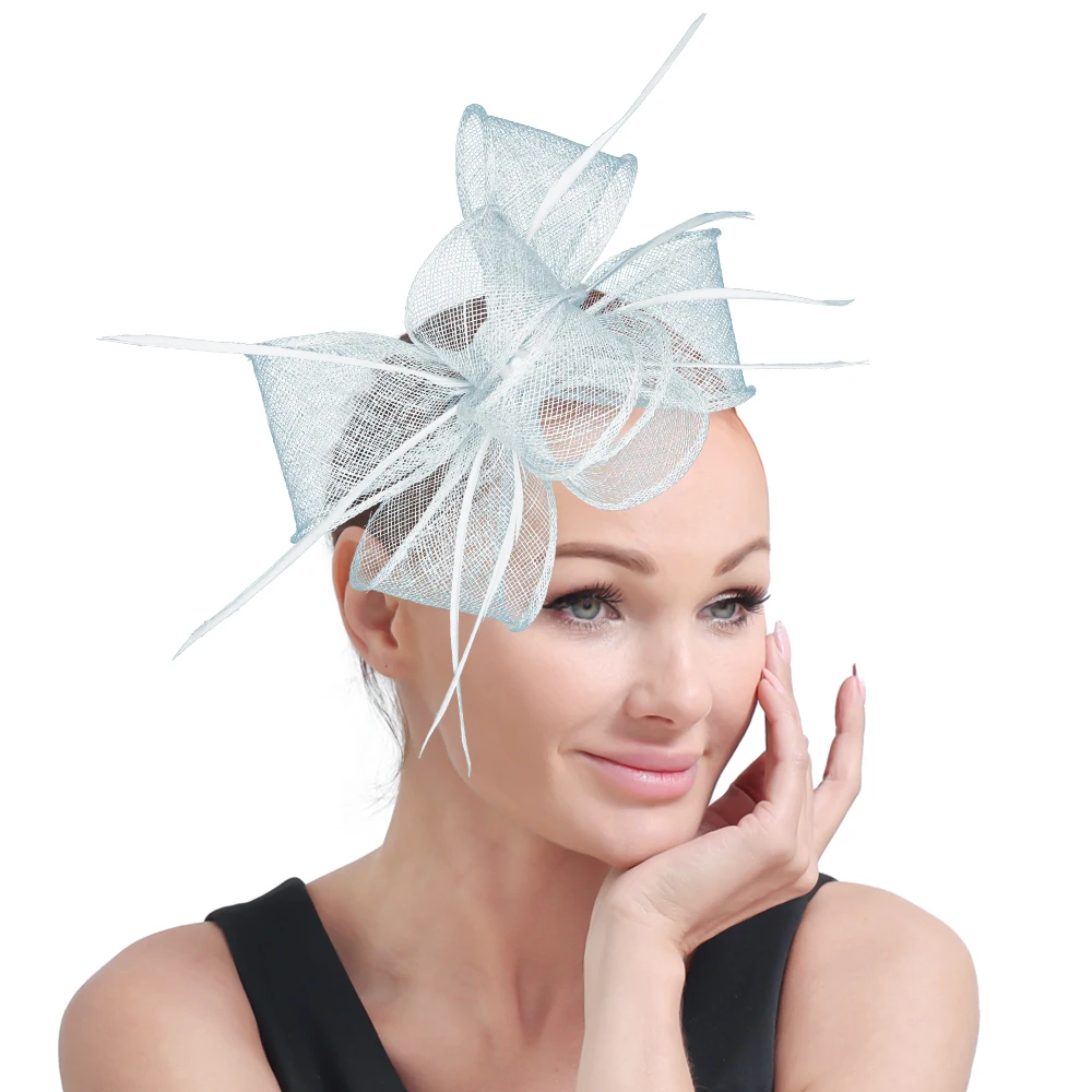 

Girls Fancy Feather Sinamay Headwear Hair Clip For Women Wedding Fascinator Hair Accessories Cute Small Headdress For Female