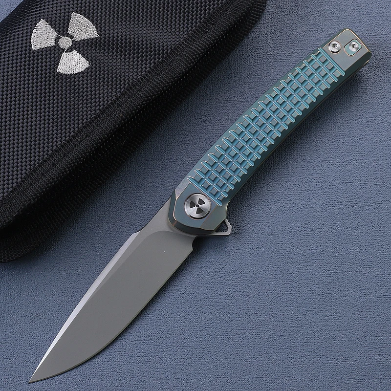 LEMIFSHE JR9613 Cuchillo plegable táctico M390 titanio EDC - imagen 4