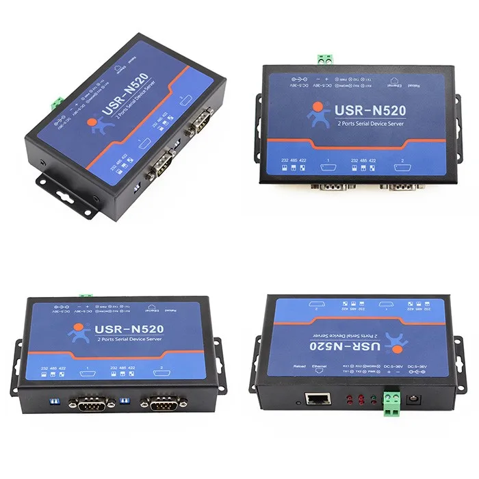 

USR-N520 Поддержка Modbus RTU 2-последовательный порт RS232 RS485 Преобразователь RS422 в Ethernet