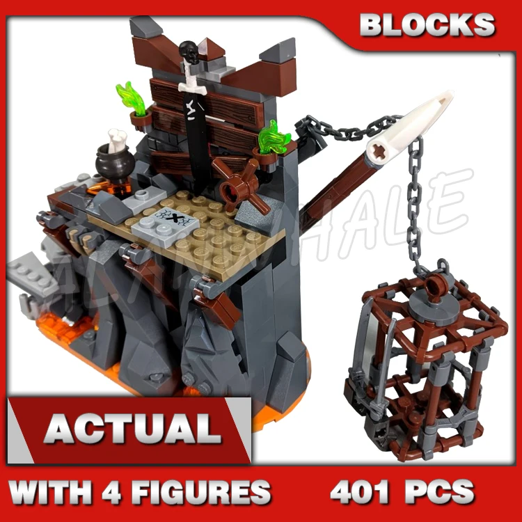 401pcs Shinobi Journey to the Skull Dungeons Prison Cell Dice Spinner Murt 11551 Building Block Sets Compatible With Model