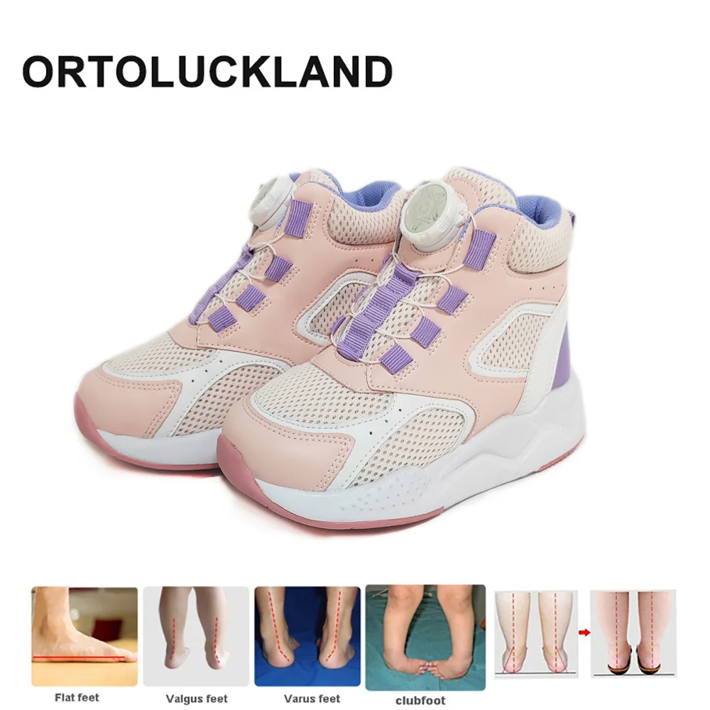 

Ortoluckland Girls Casual Shoes Children Mesh Orthopedic Tiptoe Footwear Kids Elastic Band Flatfoot Sneakers