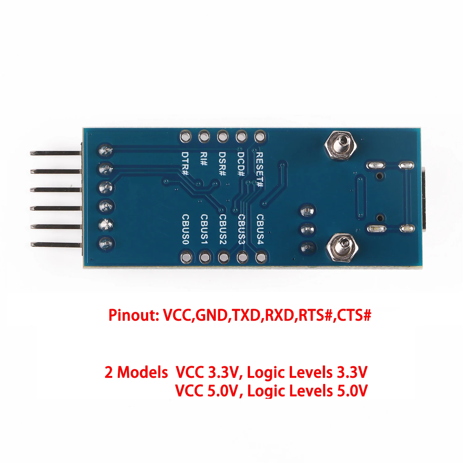 USB Type C Female  to TTL Serial Converter  3.3V 5V FTDI Board Mudel Cable 6 Pins 6P Uart Aadpter