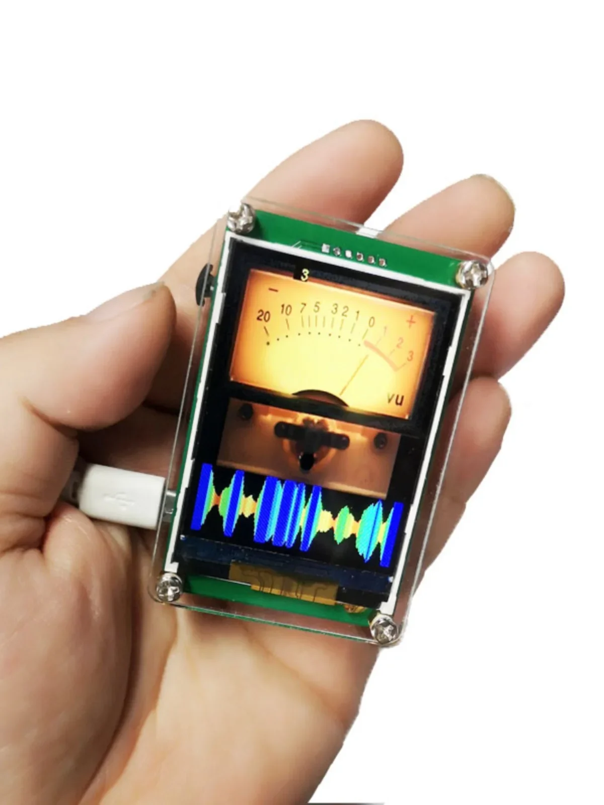 Voice Controlled Music Level VU Meter 2.4-inch Rhythm High-definition LCD True Color Analog Multi-mode Support GPS