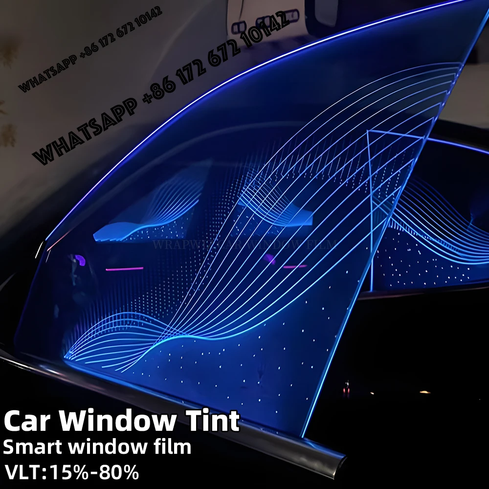 NEW Intelligent Smart Car Window Film Automotive Switchable Glass Tint UV Blocking Privacy Heat Insulation Sun Safe Remote Contr