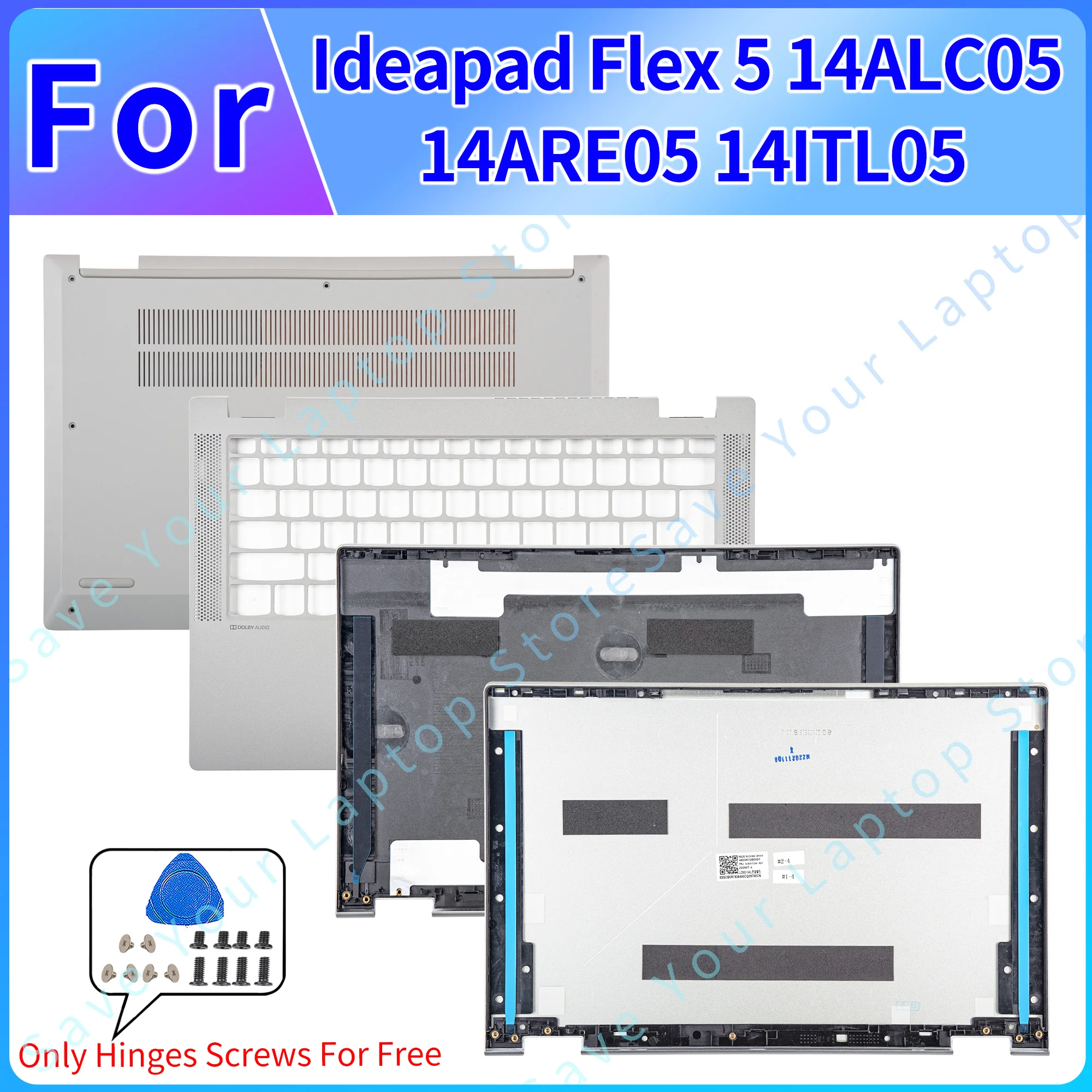 

Крышка корпуса для Ideapad Flex 5 14ALC05 14ARE05 14ITL05, задняя крышка ЖК-экрана, упор для рук, нижняя крышка, верхняя крышка корпуса, ремонт верхней крышки